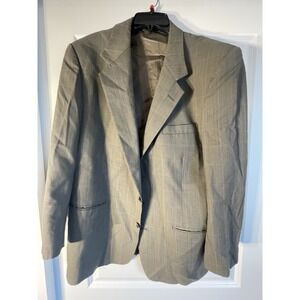 Vtg Perry Ellis Mens Glen Plaid Blazer 100% Virgin Wool Sz 40 Sportcoat